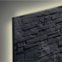 Glas-Magnetboard Artverum LED GL404 480x480x15mm Schiefer-Stone