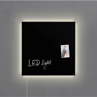 Glas-Magnetboard Artverum LED GL400 480x480x15mm schwarz