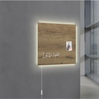 Glas-Magnetboard Artverum LED GL405 480x480x15mm Natural-Wood