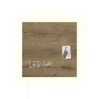 Glas-Magnetboard Artverum LED GL405 480x480x15mm Natural-Wood