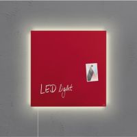 Glas-Magnetboard Artverum LED GL402 480x480x15mm rot