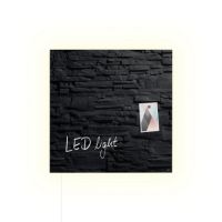 Glas-Magnetboard Artverum LED GL404 480x480x15mm Schiefer-Stone
