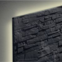 Glas-Magnetboard Artverum LED GL407 910x460x15mm Schiefer-Stone