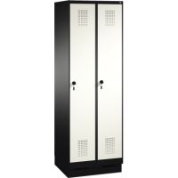 C+P Umkleidespind 4902020S10165 Sockel 2Abteile B600mm sgr/rws