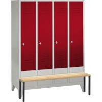 C+P Umkleidespind 803042S10032 Sitzbank 4Abteile B1590mm lgr/rrt