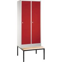 C+P Umkleidespind 805022S10012 Sitzbank 2Abteile B810mm lgr/rrt