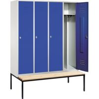 C+P Umkleidespind 805042S10025 Sitzbank 4Abteile B1590mm lgr/ebl