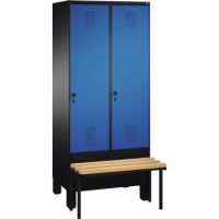 C+P Umkleidespind 4903022S10022 Sitzbank 2Abteile B800mm sgr/ebl