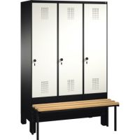 C+P Umkleidespind 4903032S10027 Sitzbank 3Abteile B1200mm sgr/rws
