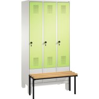 C+P Umkleidespind 4903030S10017 Sitzbank 3Abteile B900mm lgr/vgn