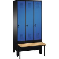 C+P Umkleidespind 4903030S10024 Sitzbank 3Abteile B900mm sgr/ebl