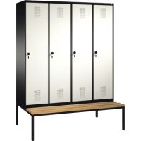 C+P Umkleidespind 4905042S10093 Sitzbank 4Abteile B1600mm sgr/rws