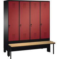 C+P Umkleidespind 4903042S10024 Sitzbank 4Abteile B1600mm sgr/rrt