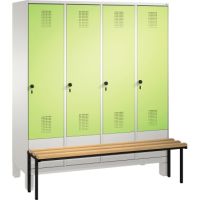 C+P Umkleidespind 4903042S10018 Sitzbank 4Abteile B1600mm lgr/vgn