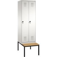 C+P Umkleidespind 4905020S10002 Sitzbank 2Abteile B600mm lgr/lgr