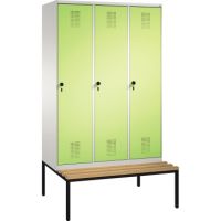 C+P Umkleidespind 4905032S10094 Sitzbank 3Abteile B1200mm lgr/vgn