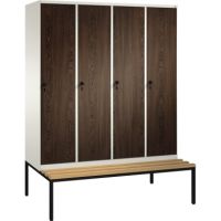 C+P Umkleidespind 4905042S10133 Sitzbank 4Abteile B1600mm rws/we