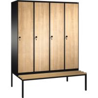 C+P Umkleidespind 4905042S10132 Sitzbank 4Abteile B1600mm sgr/ki
