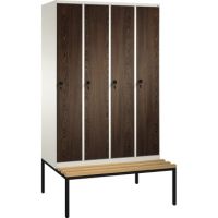 C+P Umkleidespind 4905040S10159 Sitzbank 4Abteile B1200mm rws/we