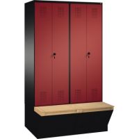 C+P Doppelspind 4905640S10059 Sitzbox 4Abteile B1200mm sgr/rrt