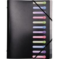 Exacompta Ordnungsmappe 55981E A4 m. Sichtf 12tlg schwarz