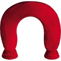 Sänger Gummi-Nackenwärmflaschen 13 687 mit Fleecebezug, 1,4 L rot
