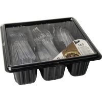 PAPSTAR Einwegbesteck 86619 Box PS transparent 3x55 Stück