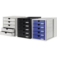 HAN Schubladenbox Systembox 1450-14 DIN C4 5Schubfächer bl