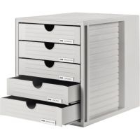 HAN Schubladenbox Systembox 1450-11 DIN C4 5Schubfächer lgr