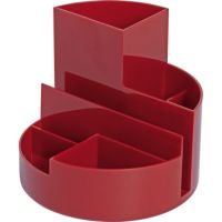 MAUL Stifteköcher 4117625 rund 6Fächer Kunststoff rot