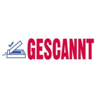 trodat Printy 4912 128725 Textstempel GESCANNT 47x18mm blau/rot