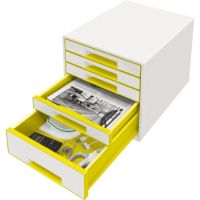 Leitz Schubladenbox WOW CUBE 52142016 5Schubfächer weiß/gelb