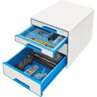 Leitz Schubladenbox WOW CUBE 52132036 4Schubfächer weiß/blau
