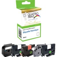 Quattro-Print Schriftband A193256 wie Dymo S0721610 sw/ws 12mmx4m