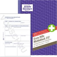 Avery Zweckform Meldeblock Erste Hilfe 312 A5 50 Blatt