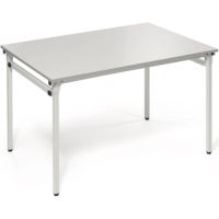 Klapptisch 4-Fuß 1.200x800mm Gestell alusilber Platte lichtgrau