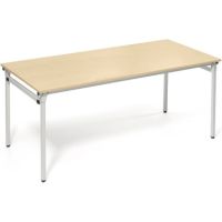 Klapptisch 4-Fuß 1.800x800mm Gestell alusilber Platte ahorn