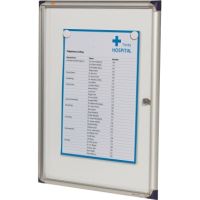 Nobo Schaukasten 1900846 51x68x 2,2cm innen 4 x DIN A4 weiß/silber