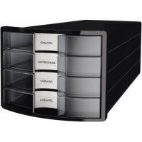 HAN Schubladenbox IMPULS 1012-363 DIN A4/C4 4Fächer geschl. sw/tr