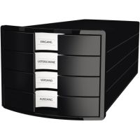 HAN Schubladenbox IMPULS 1012-13 DIN A4/C4 4Fächer geschl. schwarz