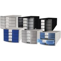 HAN Schubladenbox IMPULS 1012-14 DIN A4/C4 4Fächer geschl. l.gr/bl