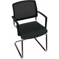 Konferenzstuhl chrom Armlehne Sitz Xtreme schwarz Rücken Netz schwarz