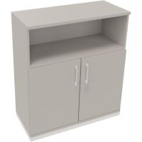 Kombischrank 2OH Tür 1OH Regal B1000xT442xH1133mm ws/Lichtgrau