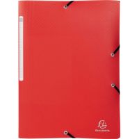 Exacompta Sammelmappe Opak 55085E A4 PP Gummizug 3Klappen rot