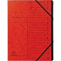 Exacompta Ordnungsmappe 541205E DIN A4 12Fächer Karton rot