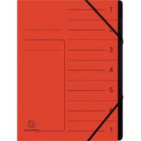 Exacompta Ordnungsmappe 540705E DIN A4 7Fächer Karton rot