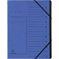Exacompta Ordnungsmappe 541202E DIN A4 12Fächer Karton blau