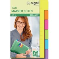 SIGEL Haftmarker Tab Marker Notes HN205 98x148mm 6fach sort. 42Bl.