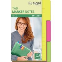 SIGEL Haftmarker Tab Marker Notes HN206 98x148mm 3fach sort. 42Bl.