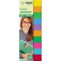 SIGEL Haftmarker HN684 44x12,5mm sort. 500 Blatt